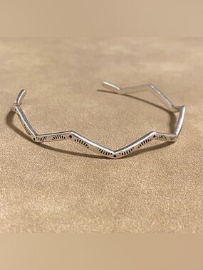 Silver Geometric Open Cuff Bracelet